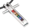 NEW- Rainbow CZ Cross Necklace